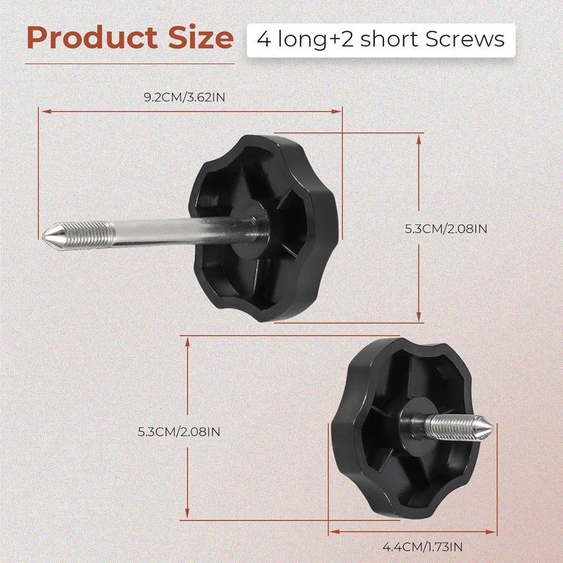 BHB Store 6PCS Soft Top Door Surround Knob Window Frame Knobs Kits with Pins Compatible with Jeep Wrangler JK 2007-2018 Jeep Wrangler TJ 1997-2000 Black 2 Short + 4 Long - Image 3